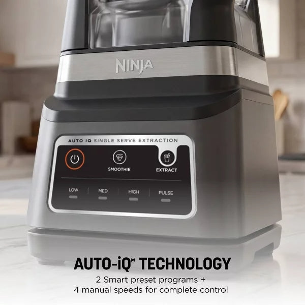 Ninja Professional Plus Blender DUO with Auto-iQ BN753TGT: 1200W Smoothie Blender, 72oz Pitcher, Ice Crushing, Silver