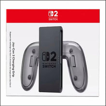 Nintendo Switch 2 charging grip with Joy-Con controllers in retail box