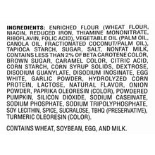 Cup Noodles ingredient list for pumpkin pie flavor with wheat, soy, egg, and milk