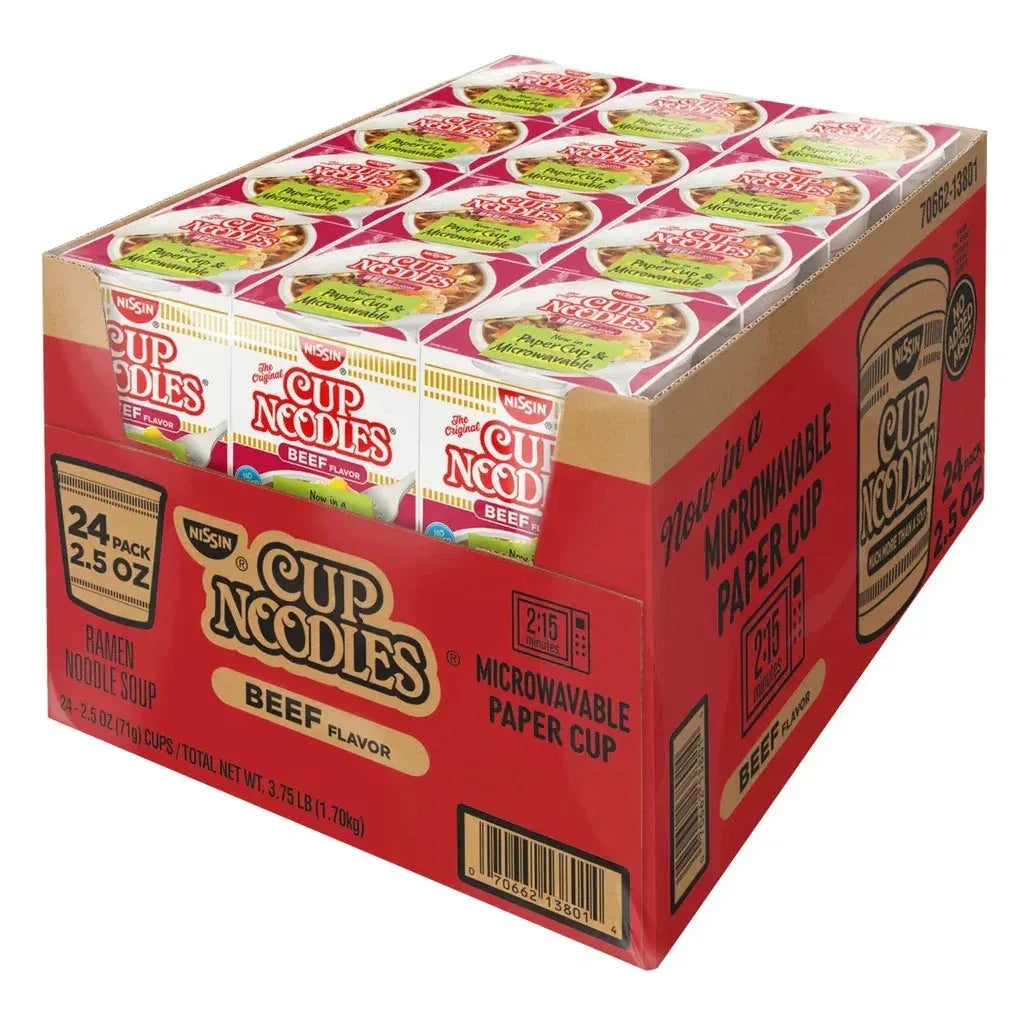 Nissin Cup Noodles, Beef, 2.5 oz, 24-count - USA MEGA SHOP