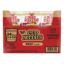 24-pack beef flavor ramen noodle soup paper cup multipack carton