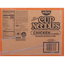 Cup Noodles chicken flavor carton nutrition facts panel