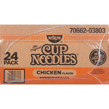 Cup Noodles chicken flavor carton front with 70662-03803 code
