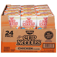 24-pack Cup Noodles chicken flavor carton with No Added MSG seal