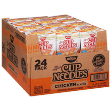 24-pack Cup Noodles chicken flavor carton, ramen noodle soup box