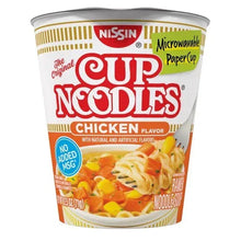 Microwavable paper cup ramen noodle soup, Nissin Cup Noodles chicken flavor