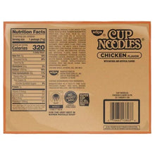 Nissin Cup Noodles chicken flavor ramen noodle soup nutrition and ingredients panel