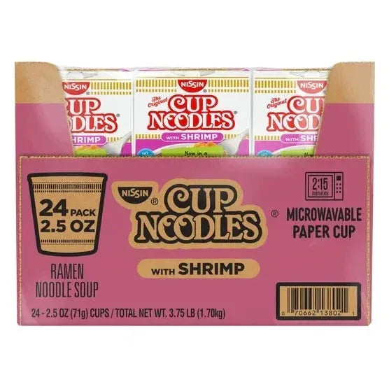 Nissin Cup Noodles, Shrimp, 2.5 oz, 24-count - USA MEGA SHOP