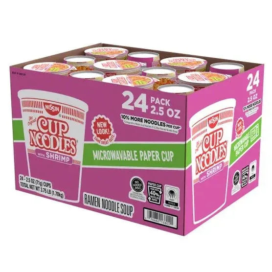 Nissin Cup Noodles, Shrimp, 2.5 oz, 24-count - USA MEGA SHOP