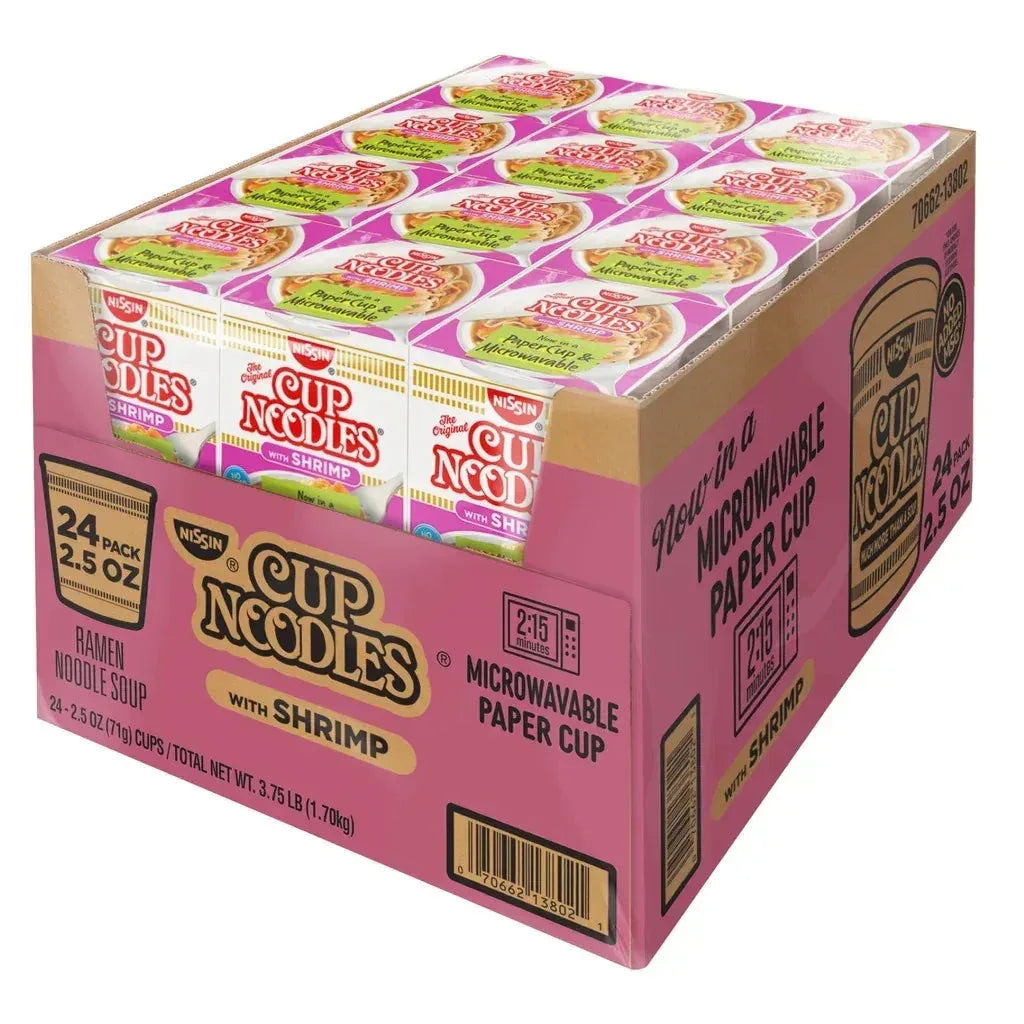Nissin Cup Noodles, Shrimp, 2.5 oz, 24-count - USA MEGA SHOP