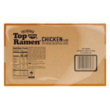 Chicken-flavor instant ramen noodle soup back panel with nutrition facts, Nissin