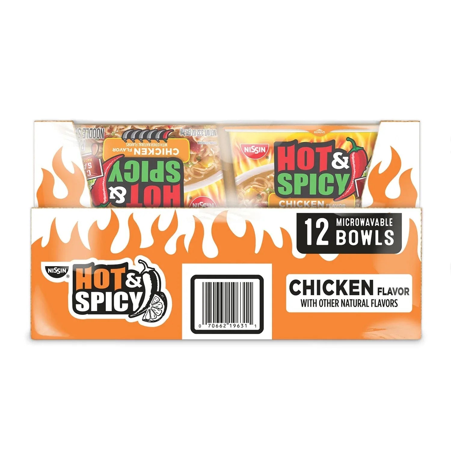 Nissin Hot and Spicy Chicken Bowl, 3.32 oz., 12 pk. - USA MEGA SHOP