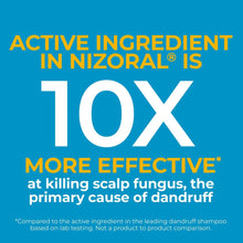 Nizoral anti-dandruff shampoo active ingredient graphic: 1% ketoconazole, 1X