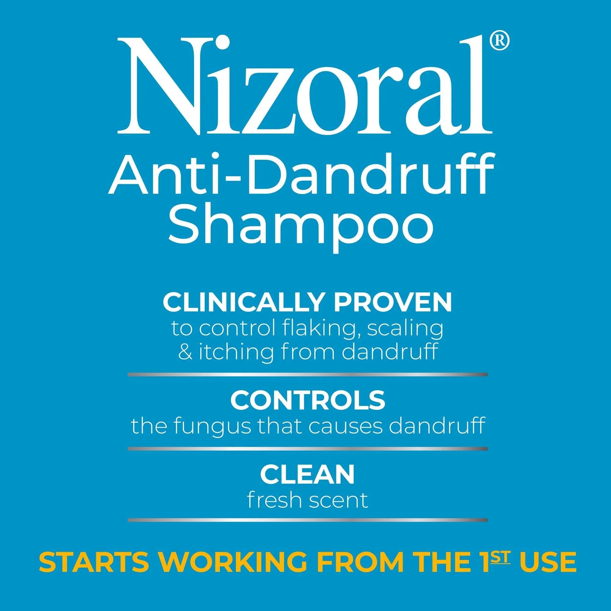Nizoral Anti-Dandruff Shampoo with 1% Ketoconazole, Fresh Scent, 7 fl oz - USA MEGA SHOP