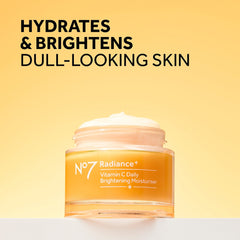 No7 Radiance+ Vitamin C Daily Brightening Face Moisturizer for Dull Skin, All Skin Types, 1.69 oz