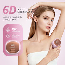 Pink electric razor in hand against skin, compact circular shaving head