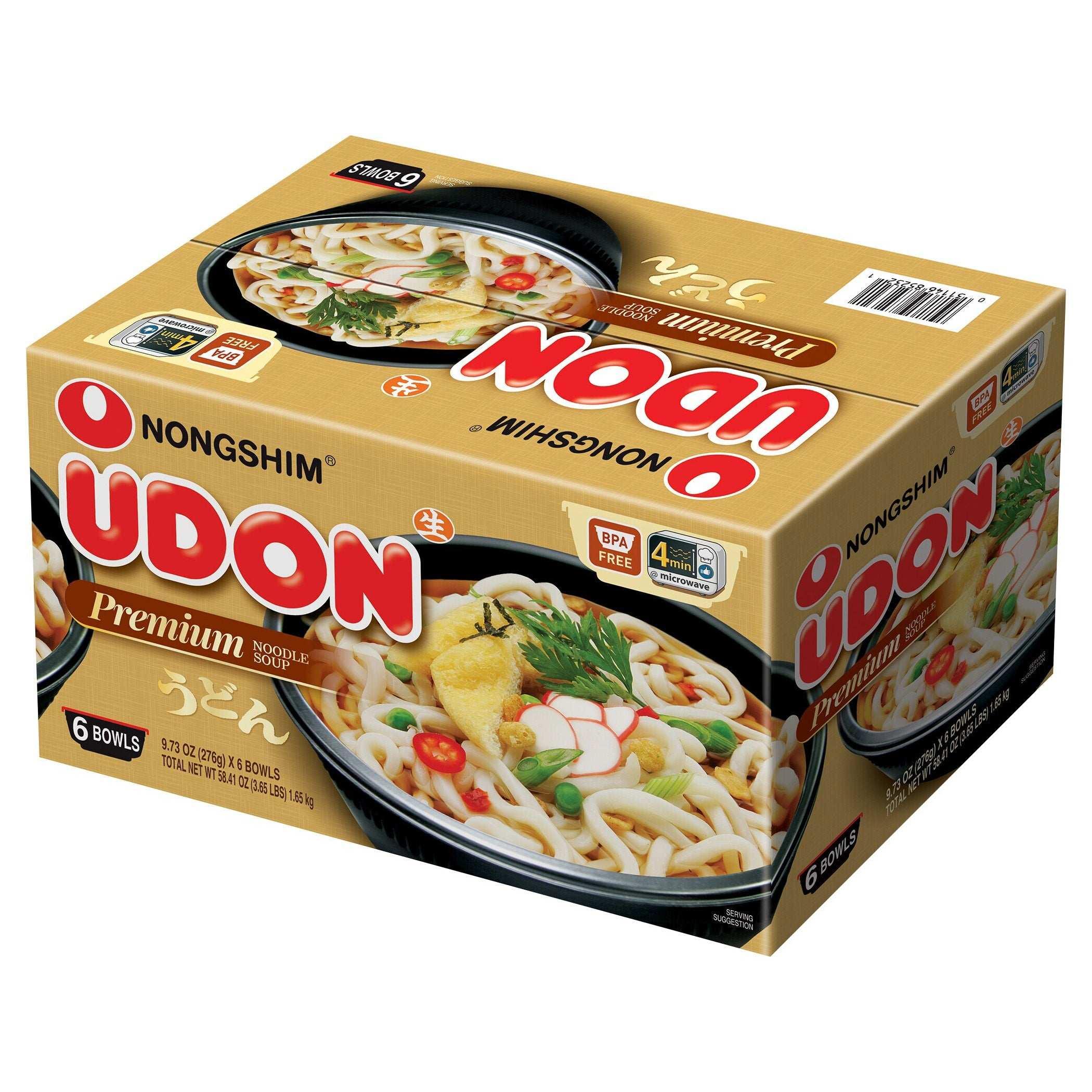 Nongshim, Udon Noodle Soup Bowl, 9.73 oz, 6-Count - USA MEGA SHOP