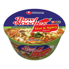 Nongshim Bowl Noodle Hot and Spicy Beef Ramen 3.03 oz., 18 ct. - USA MEGA SHOP