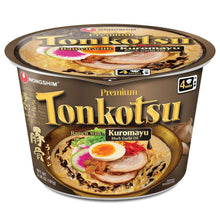Premium Tonkotsu ramen cup with black garlic oil and pork broth