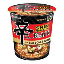 Nongshim Shin Ramyun Black instant noodle soup cup, beef bone broth, spicy