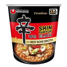 Nongshim Premium Shin Ramyun Black instant noodle soup cup with beef bone broth