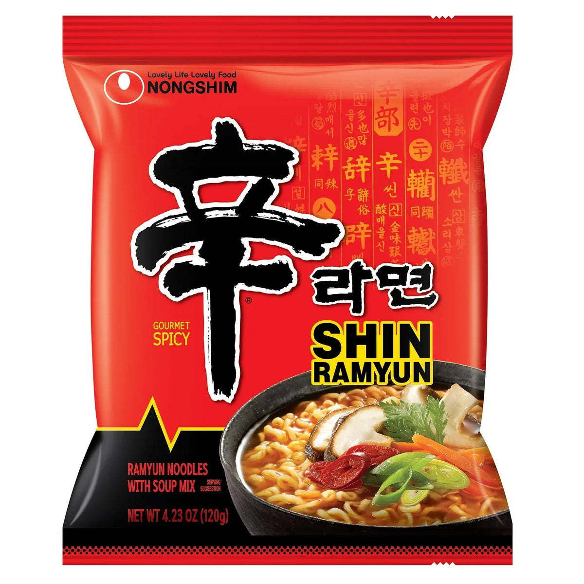 Nongshim, Shin Ramyun Noodle Soup, 4.2 oz, 18-Count - USA MEGA SHOP