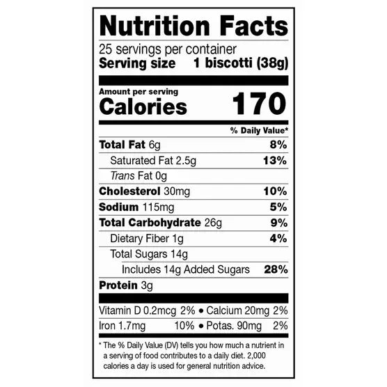 Nonni’s Biscotti, Almond Dark Chocolate, 1.34 oz, 25-count