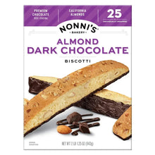 Almond dark chocolate biscotti gift box, 25 individually wrapped pieces