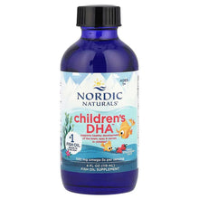 Nordic Naturals children’s DHA fish oil supplement, blue bottle, 4 fl oz (119 ml).