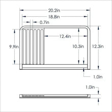 Grill griddle and press size diagram with labeled measurements in inches