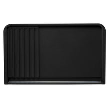 Black dual grill griddle plate with ridged grill side and flat cooking surface