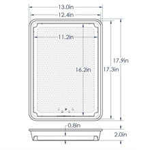 Crisping pan dimensions diagram: 13.0 in x 17.9 in x 2.0 in