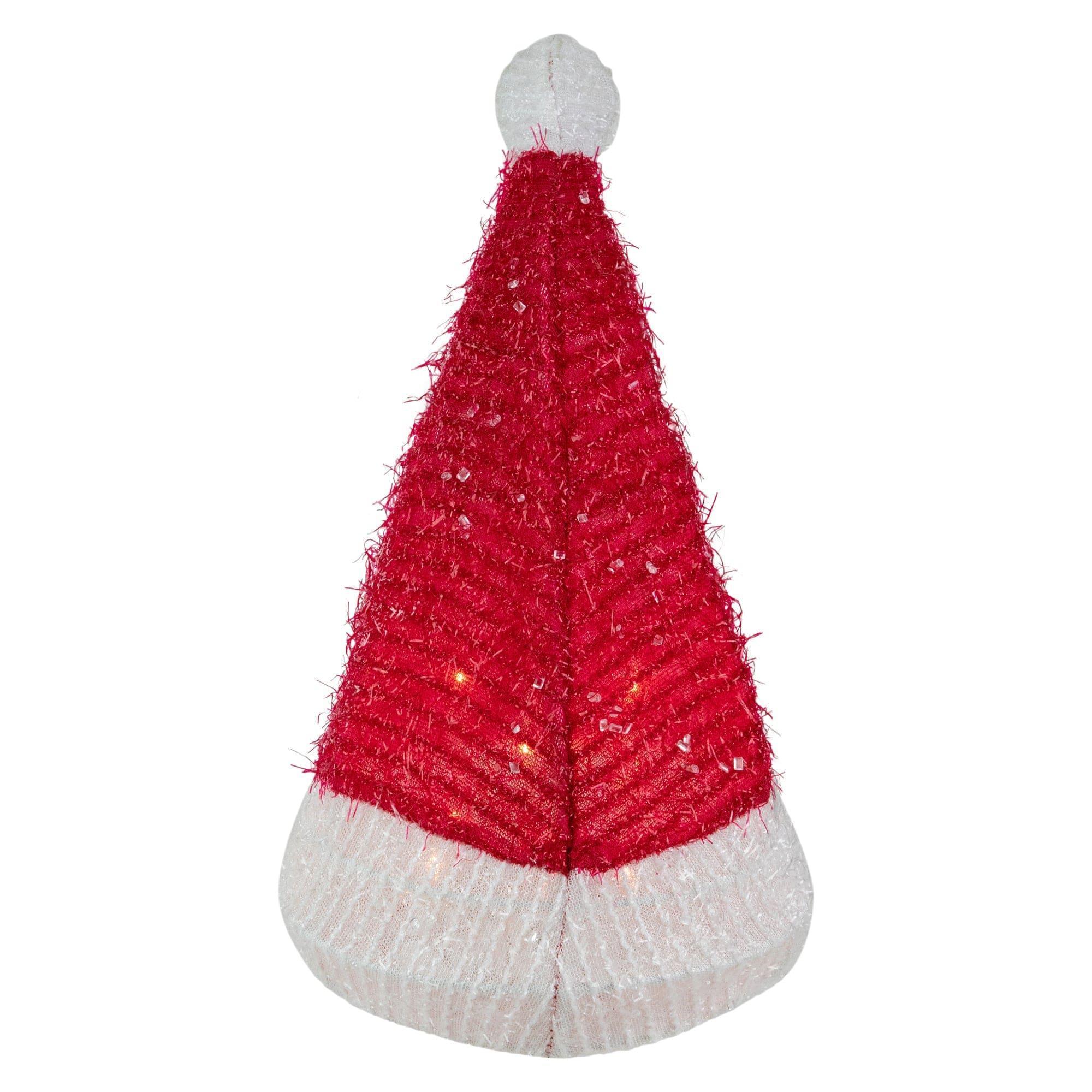 Northlight 12.25" Lighted Santa Hat Christmas Tree Topper, Clear Lights