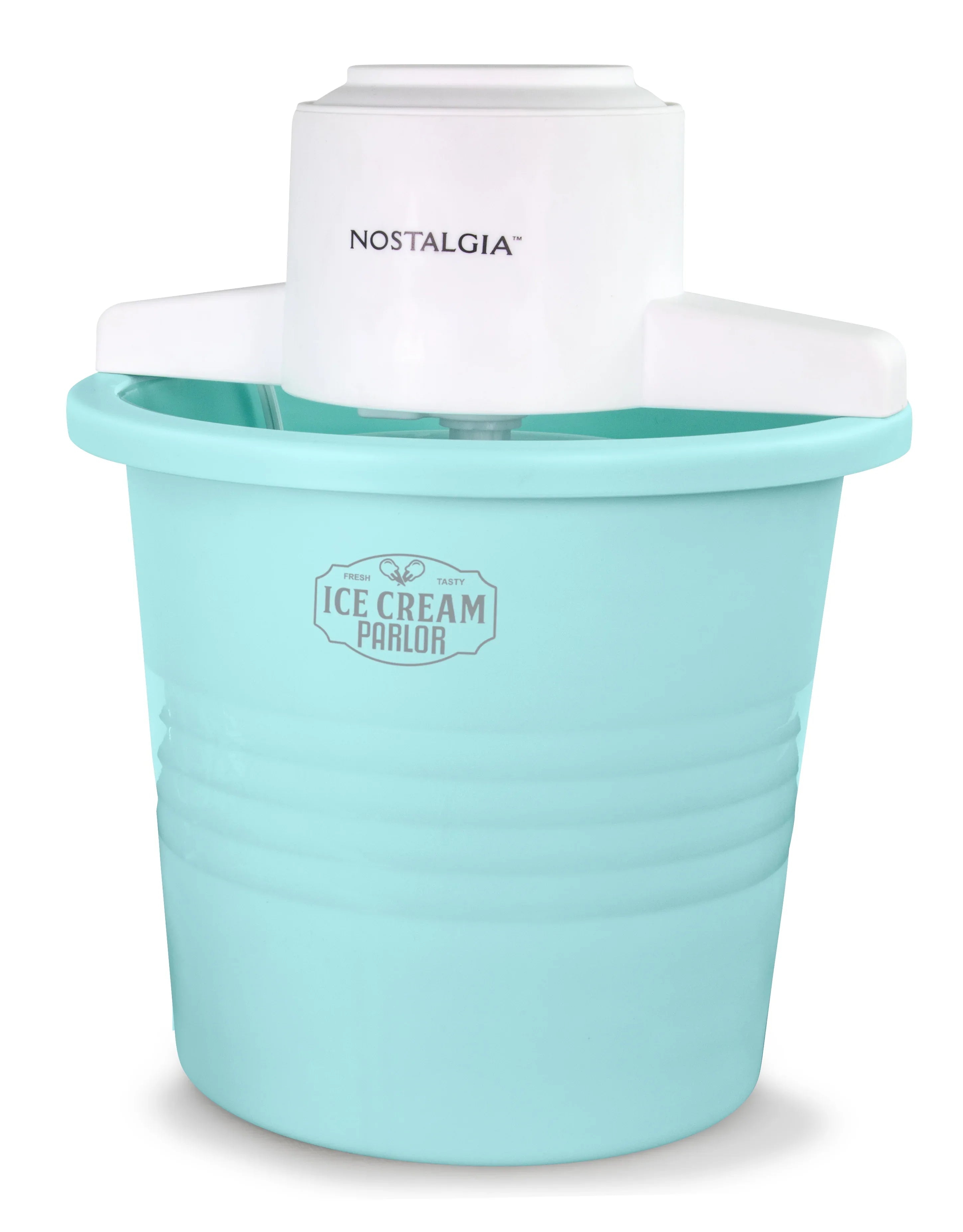 Nostalgia 4-Quart Electric Parlor-Style Ice Cream Maker, Aqua