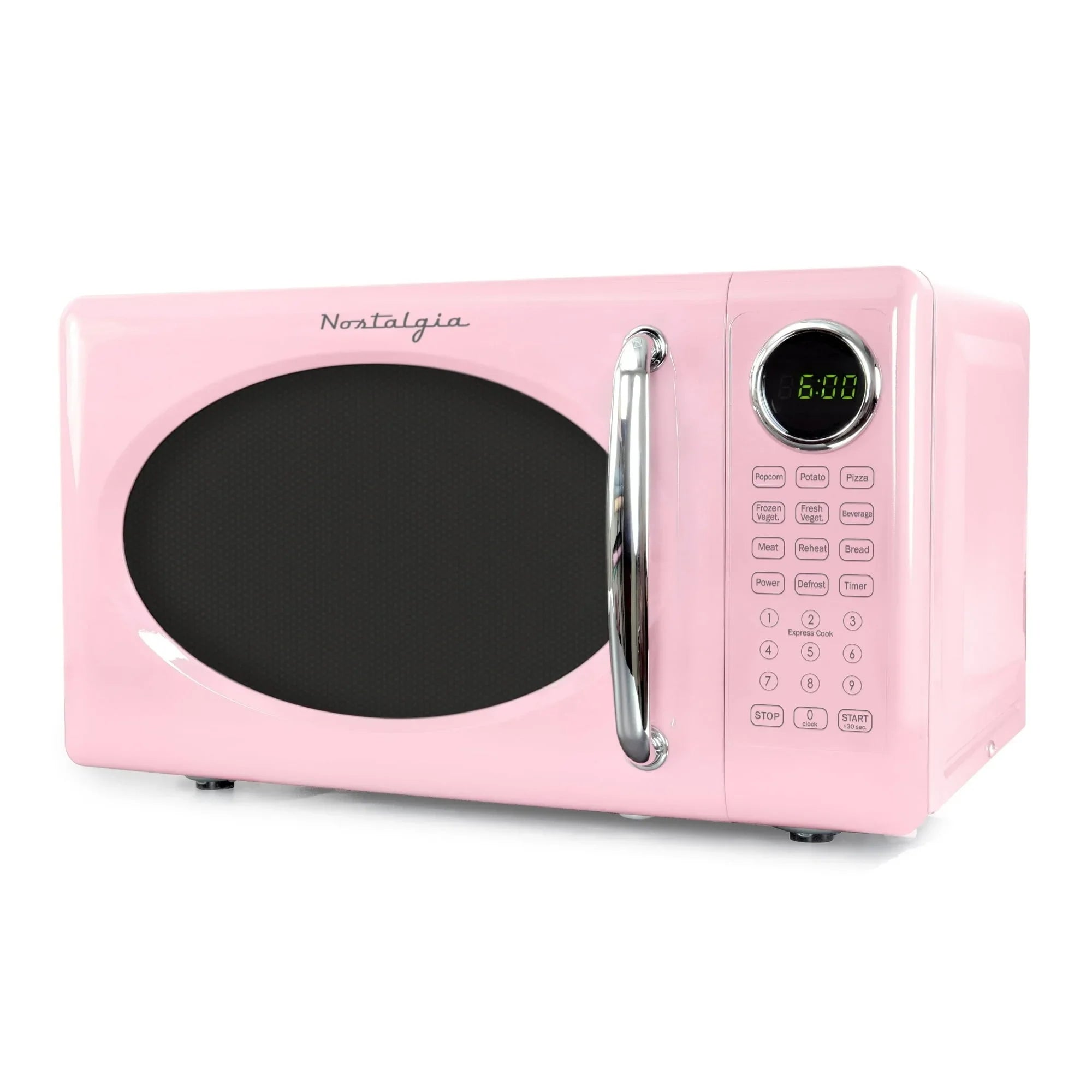 Nostalgia Retro Microwave Oven - 0.7 Cu Ft & 700-Watt Countertop Microwave with Glass Turntable, Child Safety Lock, 8 Auto-Cook Programs & Digital Clock - Aqua - USA MEGA SHOP