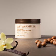 Tahitian Vanilla whipped body butter jar with brown lid