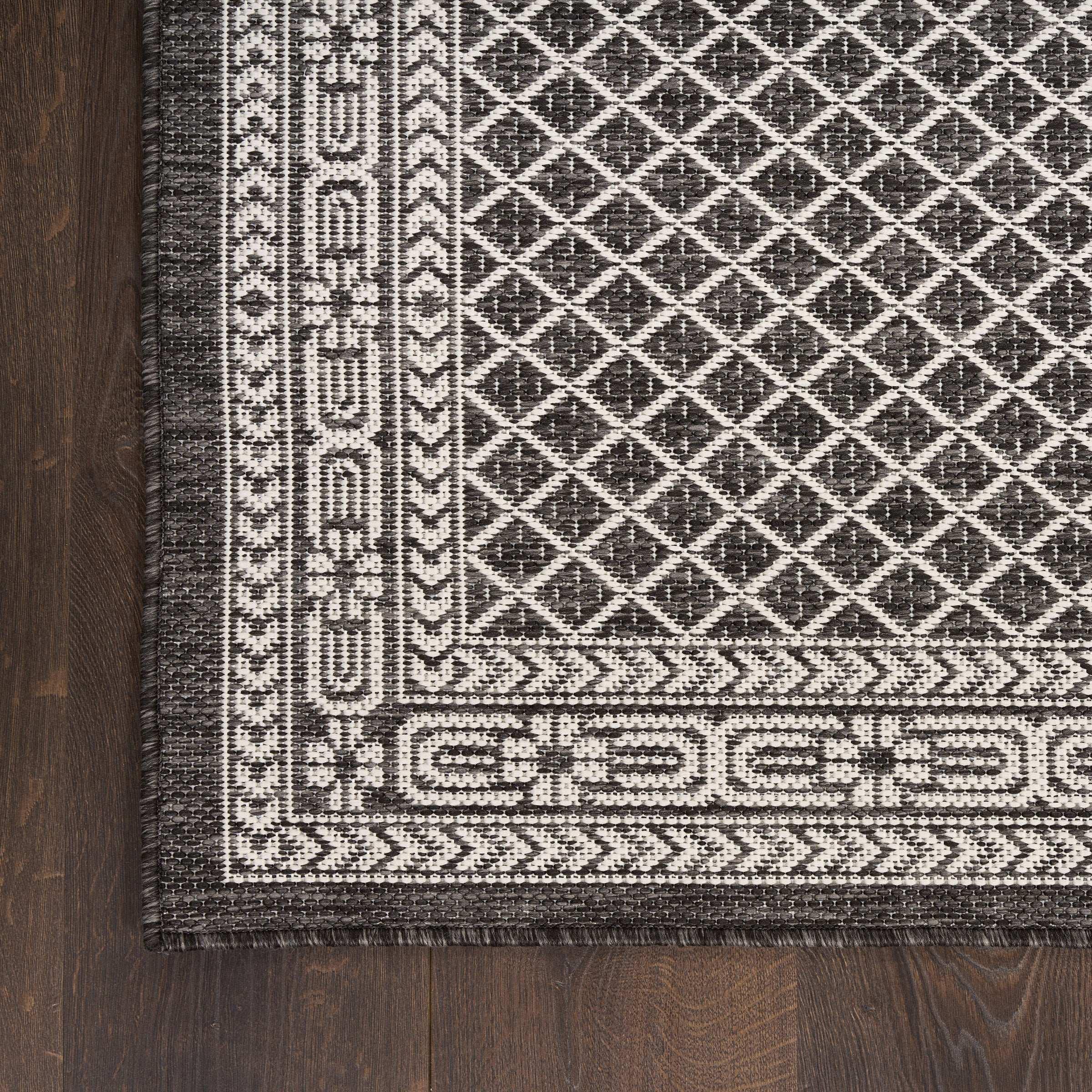 Nourison Garden Spring Indoor/Outdoor Rug Collection, Meadow Black - USA MEGA SHOP
