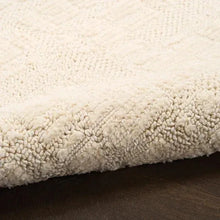 Cream high-pile textured runner rug with dense looped surface detail