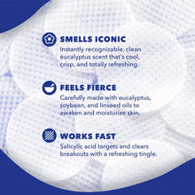 White textured acne treatment pad on a round sheet, close-up