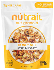 NuTrail Nut Granola Cereal, Honey Nut, No Sugar Added, Keto, Gluten Free, 11 oz. 1 Count