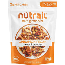 Nutrail cinnamon pecan low carb keto nut granola bag, no sugar added