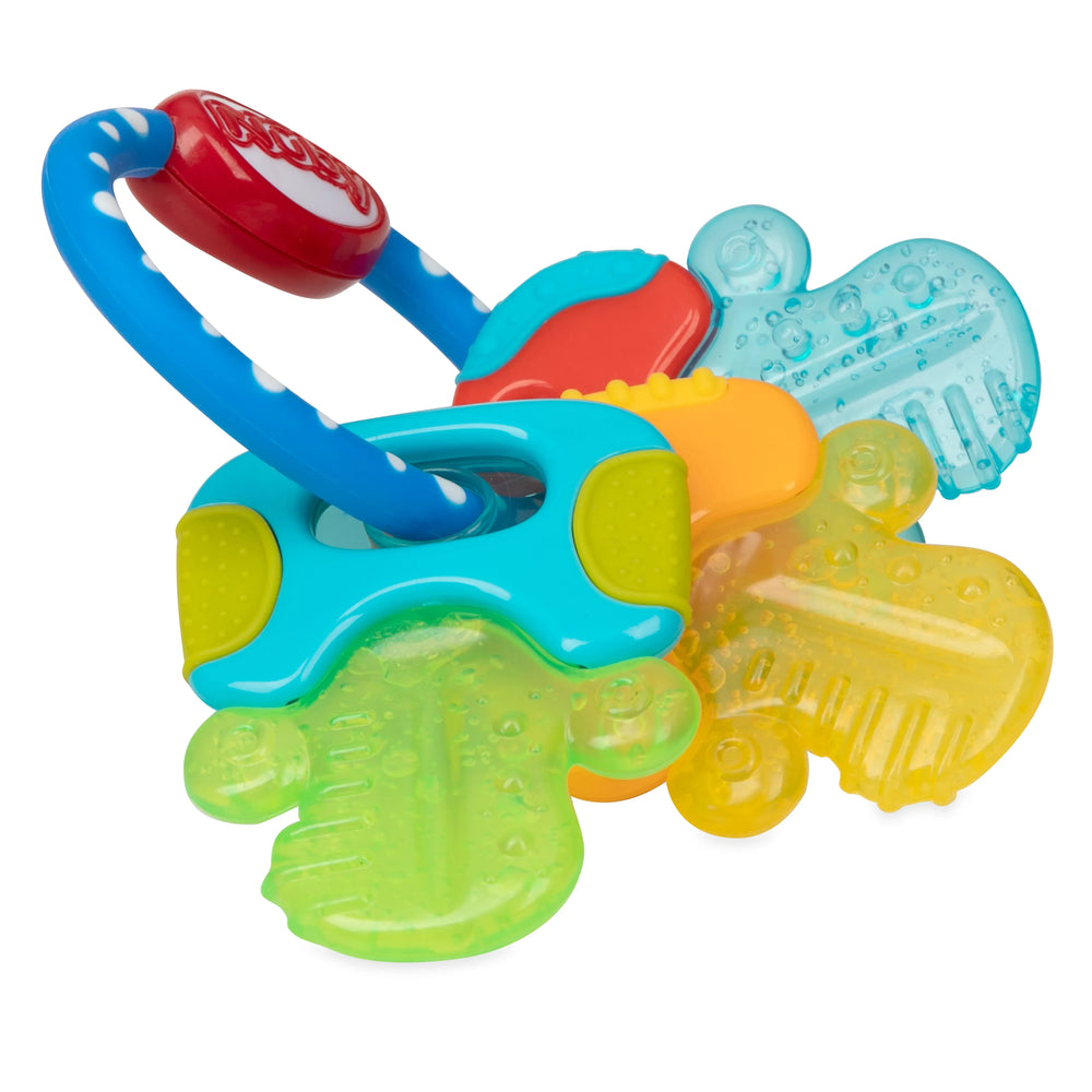 Nuby IcyBite Textured and Soothing Teether for Baby, Multicolor Keys on a Ring - USA MEGA SHOP