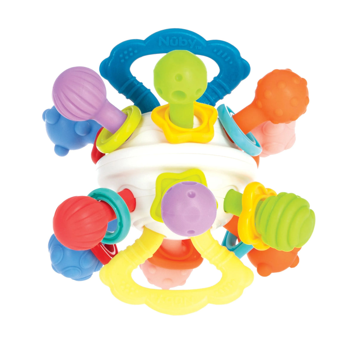 Nuby Textured Twist Ball Baby Teether Infant Toy with Colorful Rattle - USA MEGA SHOP