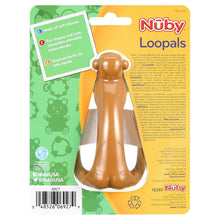 Boxed silicone loop teether featuring brown monkey character, Loopals style