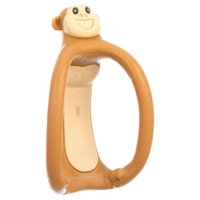 Brown monkey silicone loop teether with small face detail and open ring