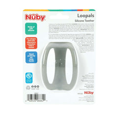 Nuby Loopals Silicone Teether for Babies, Gray Sloth Infant Teething Toy