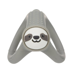 Nuby Loopals Silicone Teether for Babies, Gray Sloth Infant Teething Toy