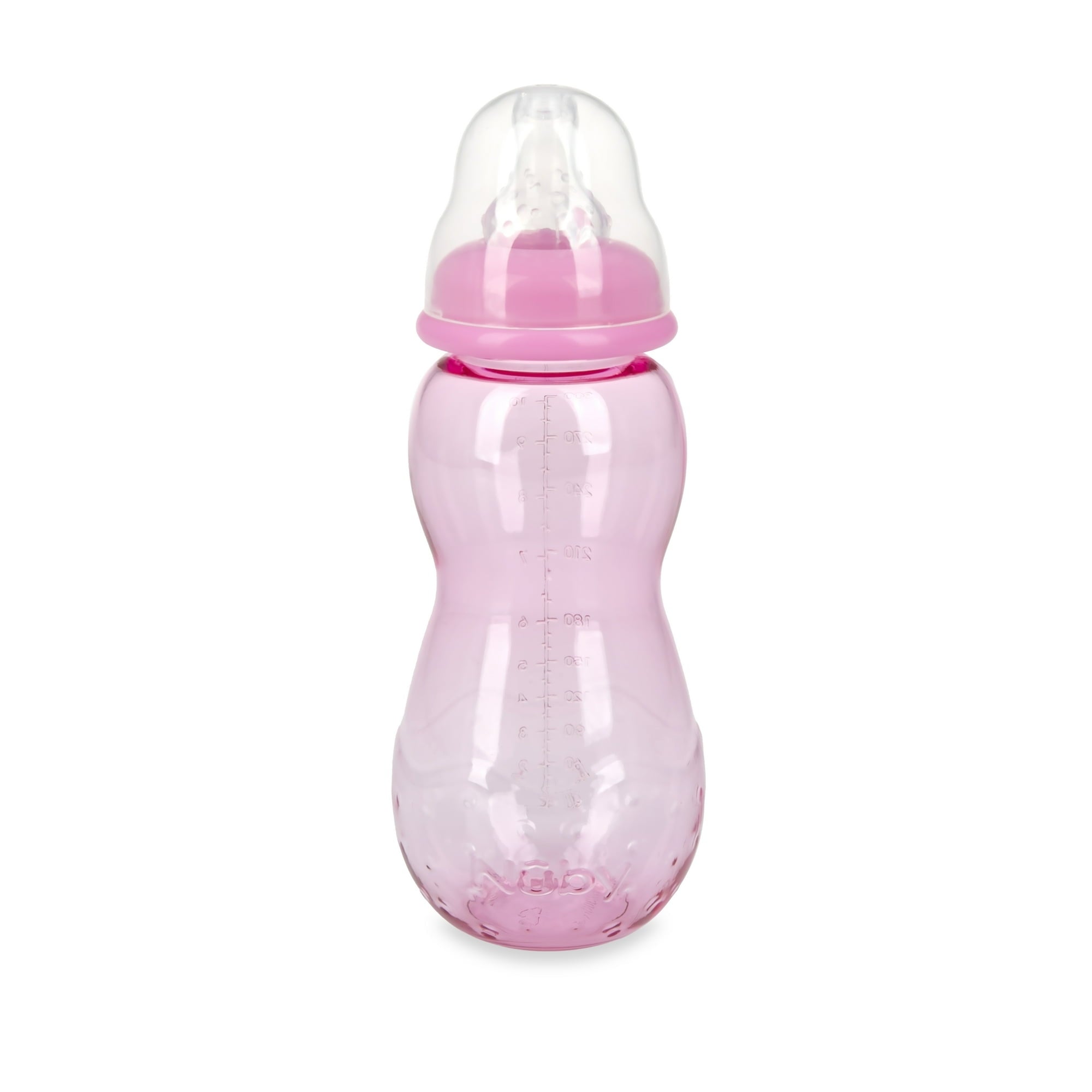 Nuby Non-Drip Standard Neck Baby Bottle, 10 fl oz, 3 Count, Multicolor Bottles