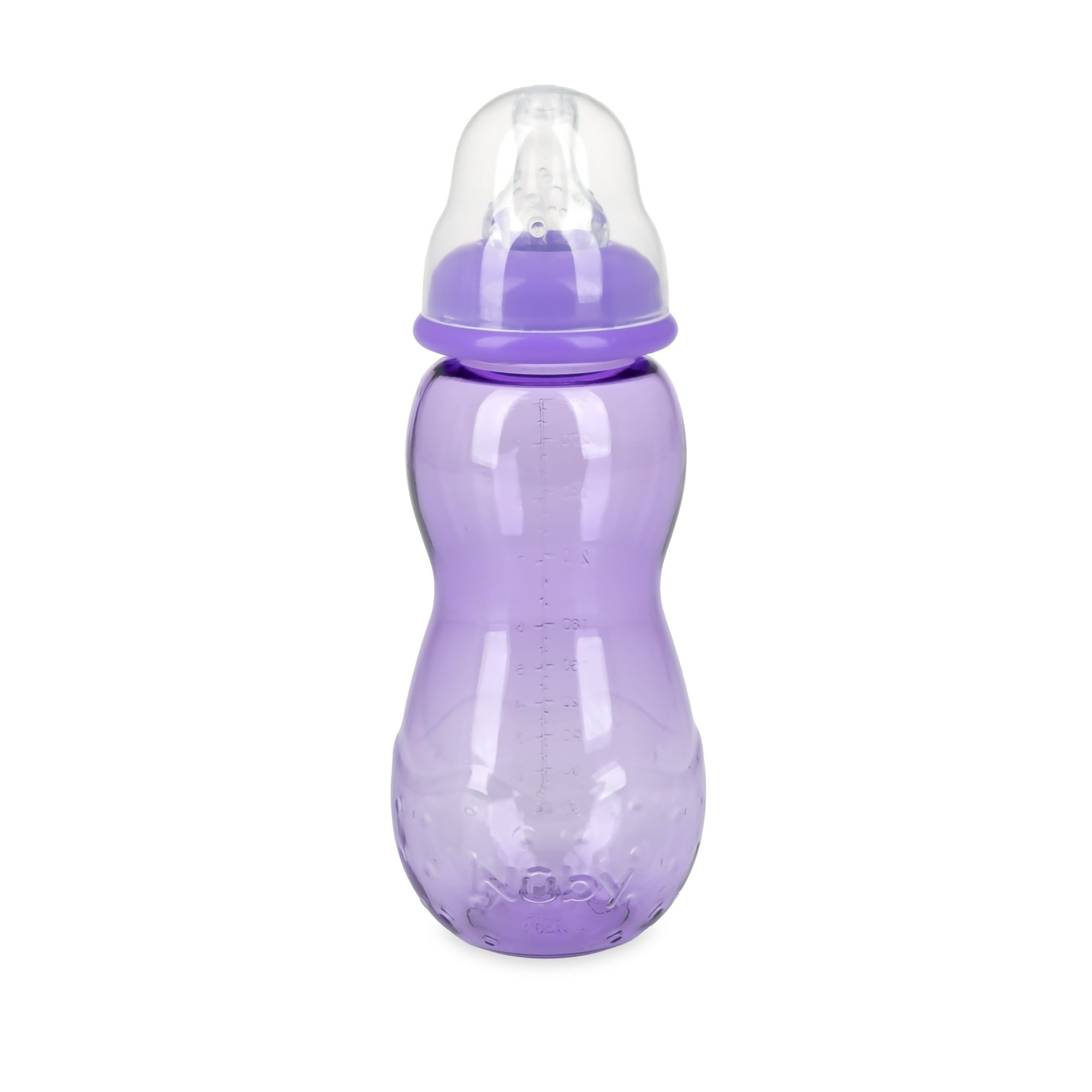 Nuby Non-Drip Standard Neck Baby Bottle, 10 fl oz, 3 Count, Multicolor Bottles