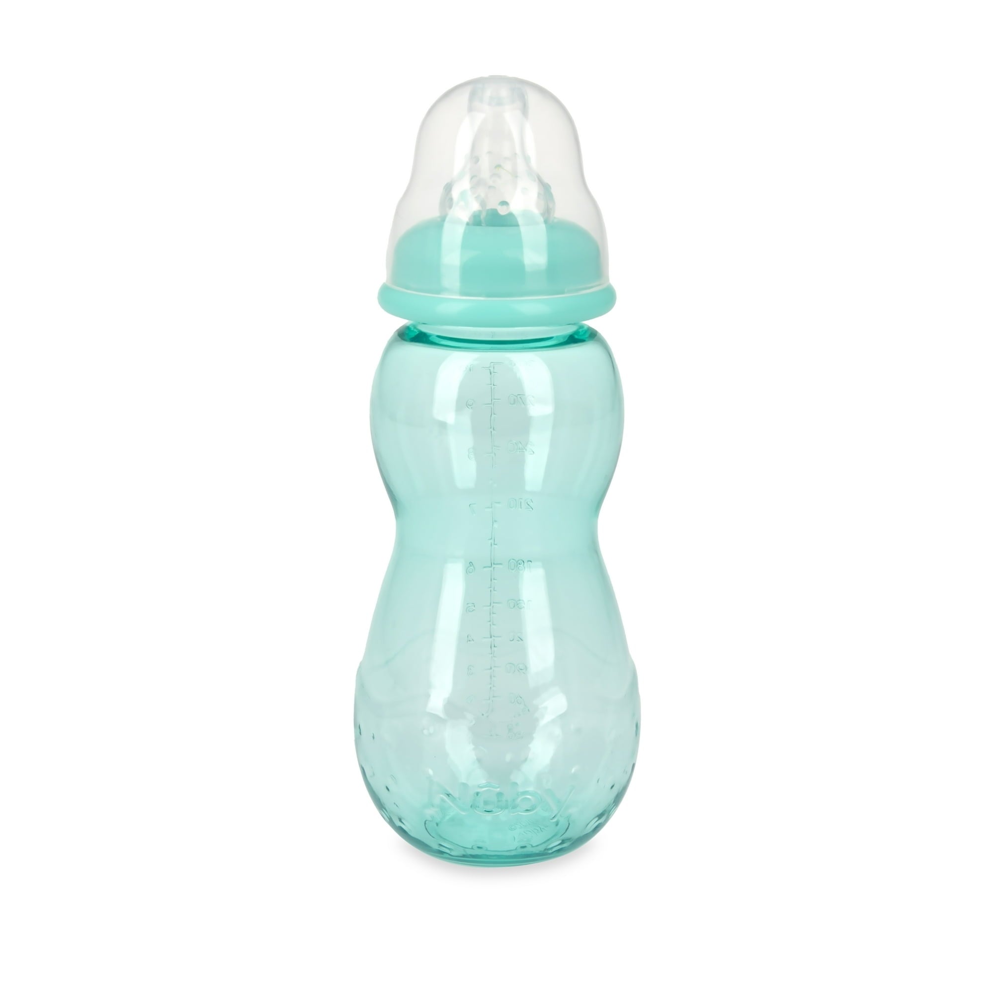Nuby Non-Drip Standard Neck Baby Bottle, 10 fl oz, 3 Count, Multicolor Bottles